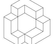 Coloriage Illusion d'optique en vecteur