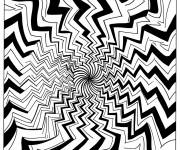 Coloriage Illusion d'optique en zigzag en ligne