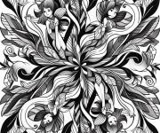 Coloriage Illusion d'optique feuilles et filles