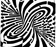Coloriage Illusion d'optique fiche imprimable