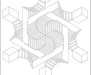 Coloriage Illusion d'optique flocon de neige