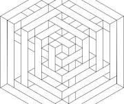 Coloriage Illusion d'optique forme stylis&eacute;e