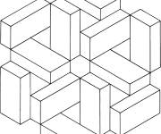 Coloriage Illusion d'optique g&eacute;om&eacute;trique simple