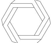 Coloriage Illusion d'optique Hexagone impossible