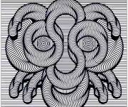 Coloriage Illusion d'optique hypnotique