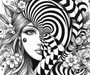 Coloriage Illusion d'optique pour fille