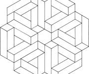 Coloriage Illusion d'optique stylis&eacute; facile