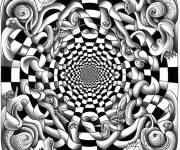 Coloriage Illusion d'optique vectoriel abstrait cp