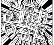 Coloriage Illusion de cube complexe