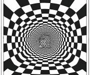 Coloriage Illusion de damier complexe