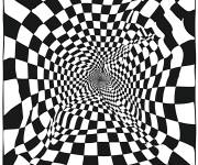Coloriage Illusion de grille d&eacute;form&eacute;e