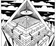 Coloriage Illusion de la pyramide