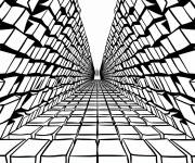 Coloriage Illusion de la pyramide lin&eacute;aire