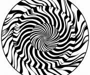 Coloriage Illusion de mandala bas&eacute;e sur les fractales