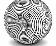 Coloriage Illusion de sph&egrave;re 3D optique