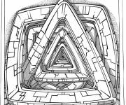 Coloriage Illusion du triangle difficile