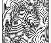 Coloriage Illusion lin&eacute;aire complexe