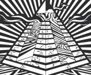 Coloriage Illusion optique de la pyramide