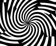 Coloriage illusion optique spirale en noir