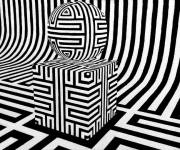 Coloriage Illusions d'optique cube et sphere