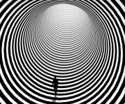 Coloriage Illusions d'optique de cycle dans tunnel