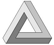 Coloriage et dessins gratuit Illusions d'optique de triangle en gris à imprimer