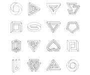 Coloriage Illusions d'optique dessin au trait