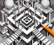 Coloriage Parcours Illusion d'optique