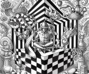 Coloriage Pr&eacute;sentation Illusion d'optique adulte