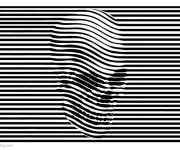 Coloriage Rayures de cr&acirc;nes en illusion d'optique