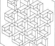 Coloriage Tableau d'Illusion d'optique