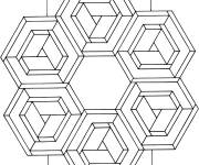 Coloriage Tissue de forme d'Illusion d'optique