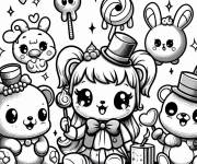 Coloriage Amis mignons Kawaii Disney