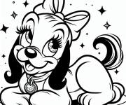 Coloriage et dessins gratuit Beaut&eacute; de Chien kawaii Disney à imprimer