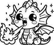 Coloriage B&eacute;b&eacute; dragon Disney Kawaii