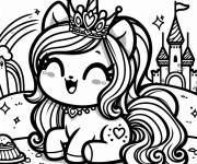 Coloriage B&eacute;b&eacute; licorne kawaii de Disney