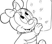 Coloriage B&eacute;b&eacute; Minnie Mouse amusante