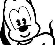 Coloriage B&eacute;b&eacute; Pluto de Disney &agrave; t&eacute;l&eacute;charger