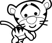 Coloriage B&eacute;b&eacute; Tigrou en s'amusant
