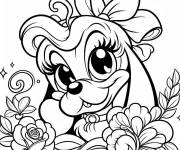 Coloriage Belle chien Kawaii Disney