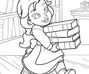 Coloriage Belle kawaii de La Belle et la B&ecirc;te