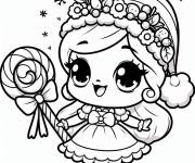Coloriage et dessins gratuit Blanche neige chibi princesse kawaii Disney à imprimer