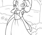 Coloriage Blanche Neige Kawaii dans la for&ecirc;t
