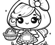 Coloriage Chaperon rouge Disney Kawaii