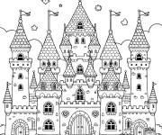 Coloriage Ch&acirc;teaux Disney kawaii