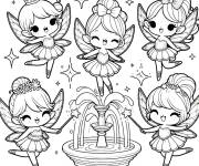 Coloriage F&eacute;es kawaii de Disney