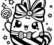 Coloriage et dessins gratuit Lapin mignon kawaii pour petits à imprimer