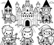 Coloriage Personnages kawaii de cartoon