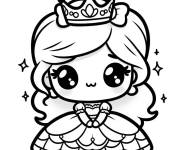 Coloriage Princesse kawaii de Disney