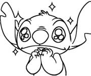 Coloriage et dessins gratuit Stitch kawaii à imprimer